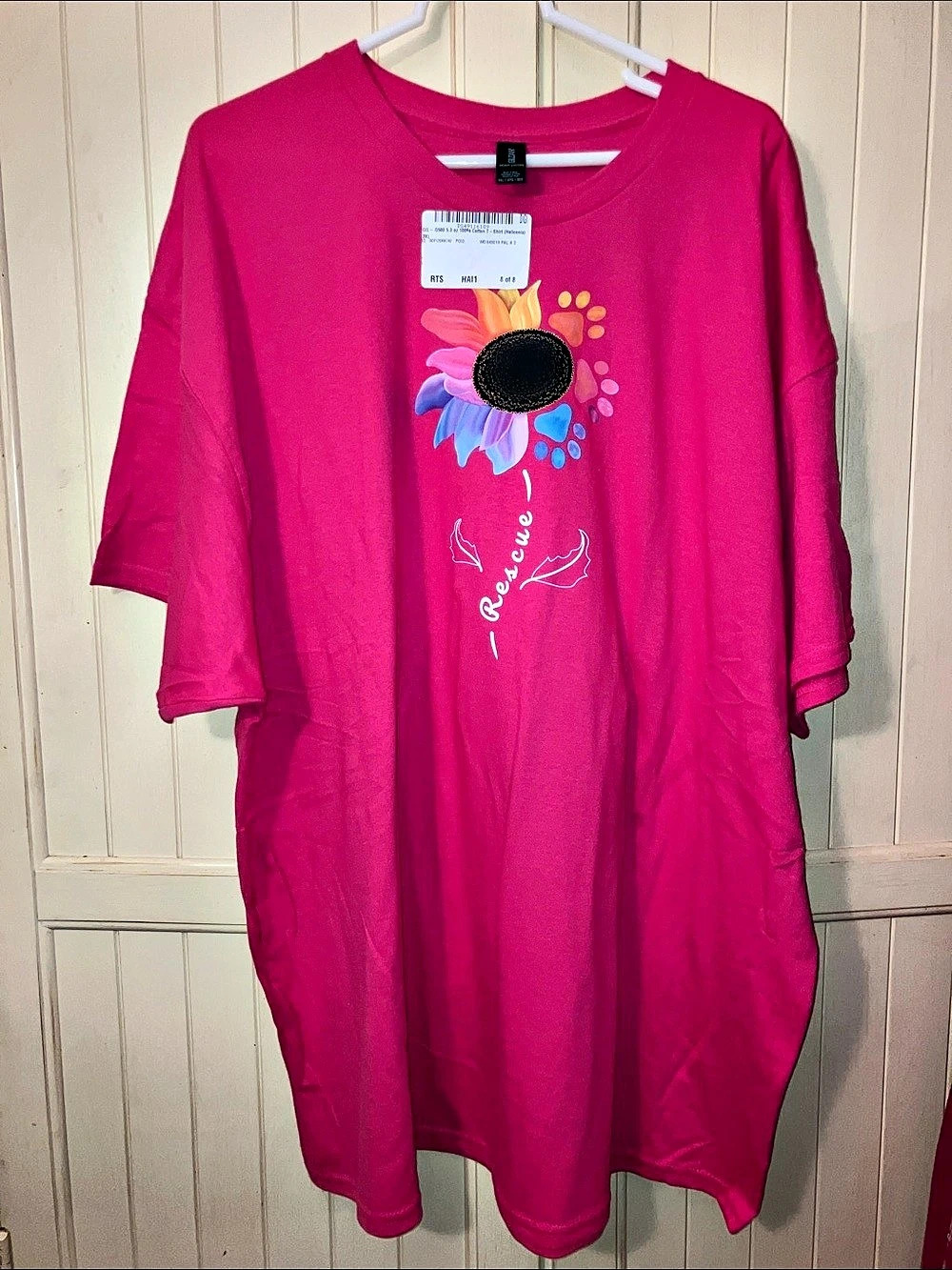 100% Cotton T-Shirt (Heliconia) Graphic Tee in Pink Size 3XL